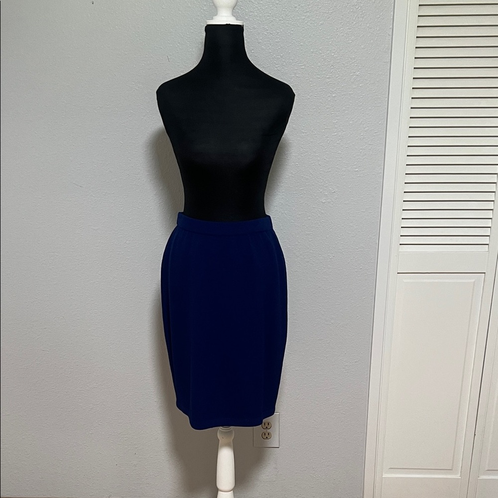 St. John Collection Vivid Blue Knit Suit – Skirt & Jacket - Picture 6 of 9